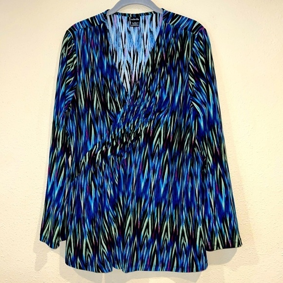 Women’s Rafaella stretchy colorful long sleeve pop over top size XL - Picture 1 of 4